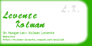 levente kolman business card